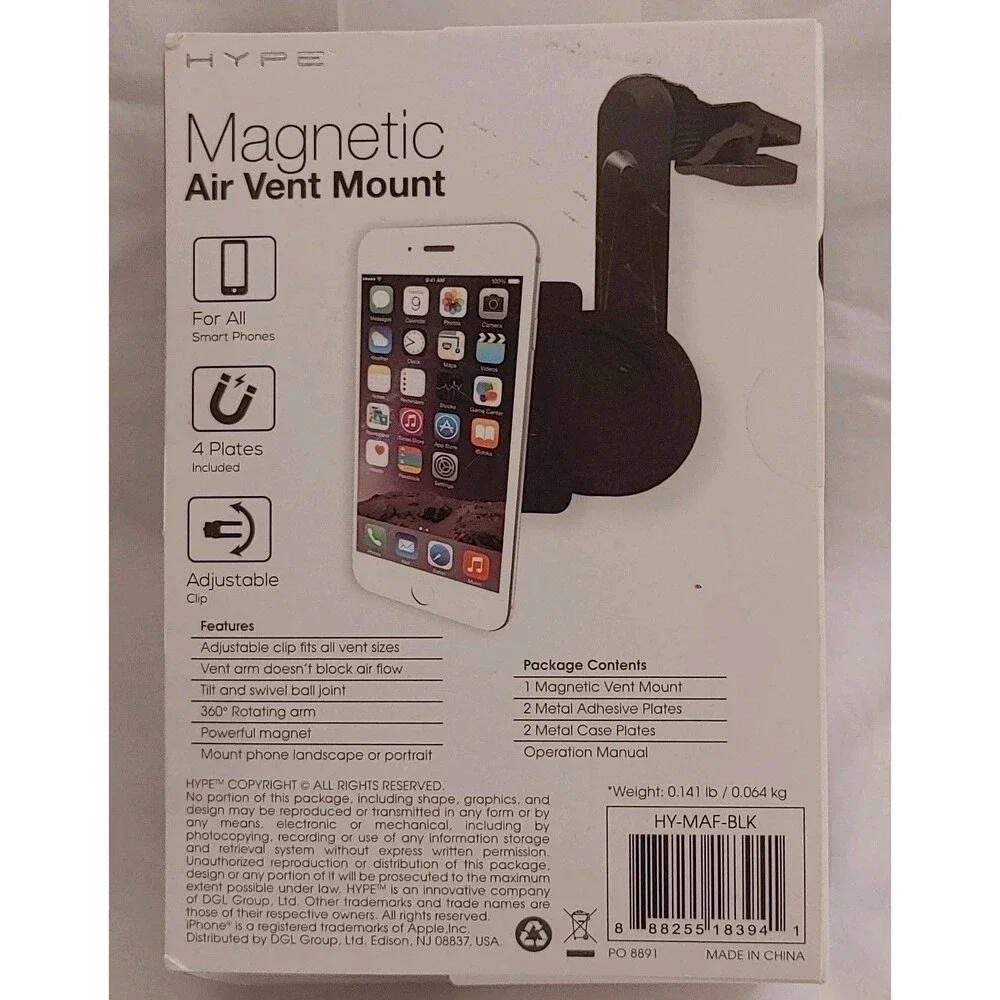Hype Magnetic Car Air Vent Mount Universal Phone Holder
